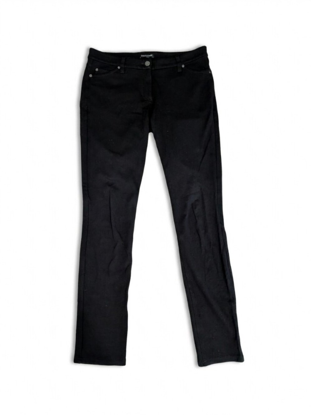 Eileen Fisher System Stretch Ponte Pants 6 Black Slim Leg Italian Fabric Classic